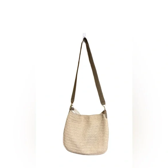 Stella And Dot Ellie Hobo Bag Retired Metallic/Straw Crossbody 2 Way Strap - Picture 11 of 12